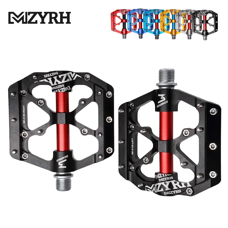 MZYRH Bicycle Pedals 3 Bearings Ultralight Antislip CNC BMX MTB Road