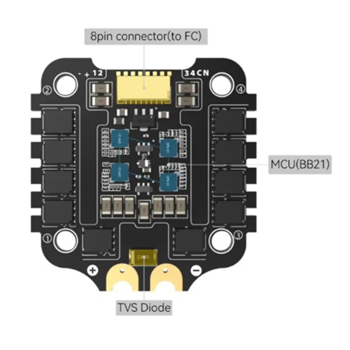 Per Speedybee Sb-Bls-50A Esc Supporto Motore A 8 Vie Capacità 1000Uf Modulo Condensatore Ad Alta Frequenza A Bassa Resistenza