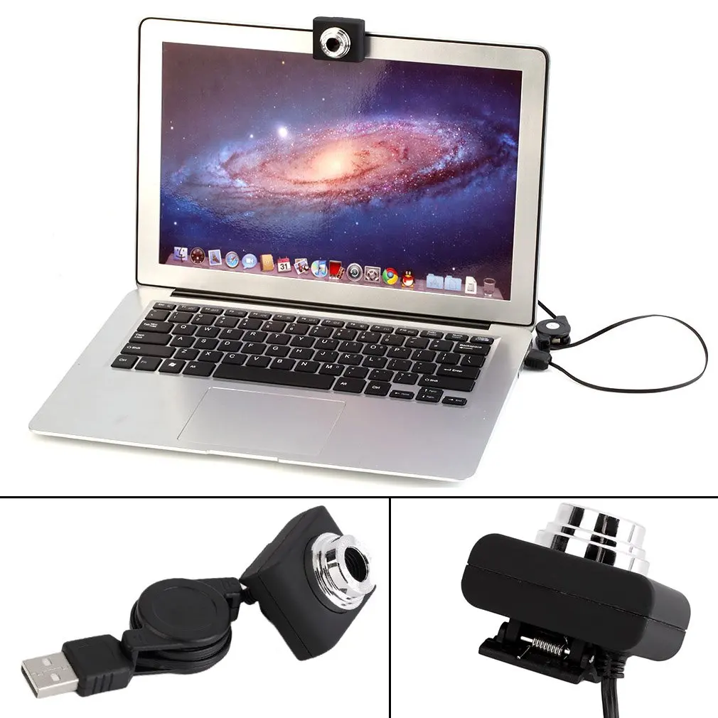 New USB 30M Mega Pixel Webcam Digital Video Camera Web Cam For PC Laptop Notebook Computer Clip-on Camera Black