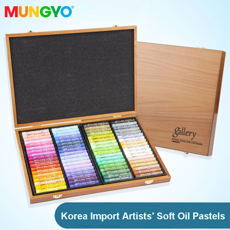 

Mungyo Gallery Artists' Soft Oil Pastels Wood Box Set of 72 Assorted Colors(MOPV-72W)