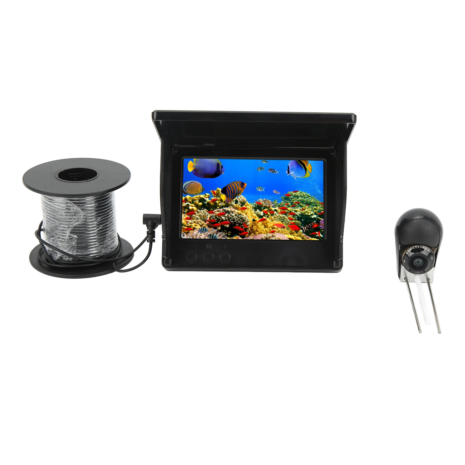 5inch Underwater Fishing Camera LCD HD Fish Finder Camera IPS Full View 8000mAh Battery Waterproof for Lake Boat Ice Fishing 12V