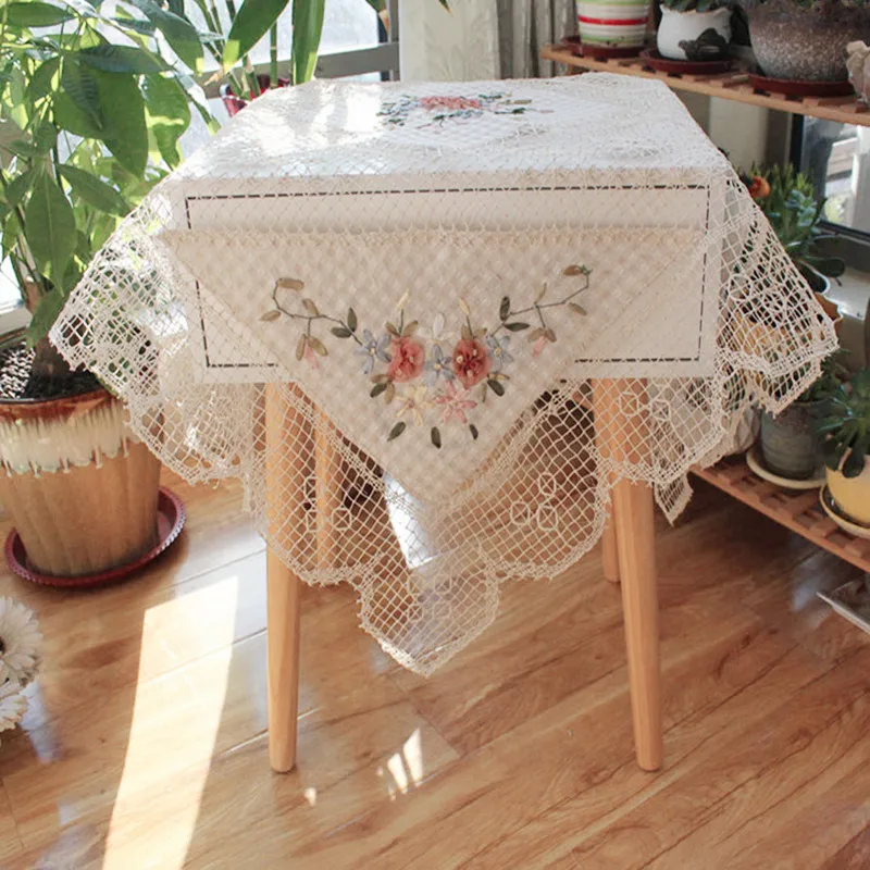 

NEW European Classical Hand Crochet Cotton Tablecloth Shoe Cabinet Refrigerator Washing Machine Cover Cloth Furniture Decoration