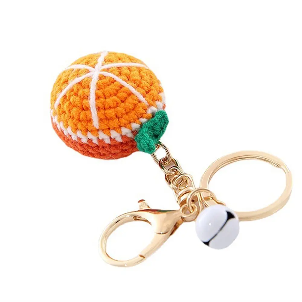Bag Accessorie Lemon Donut Fruit Keychain Strawberry Crocheted Knitting Car Keychain Wool Hand-woven Knitted Keyring Bag Pendant