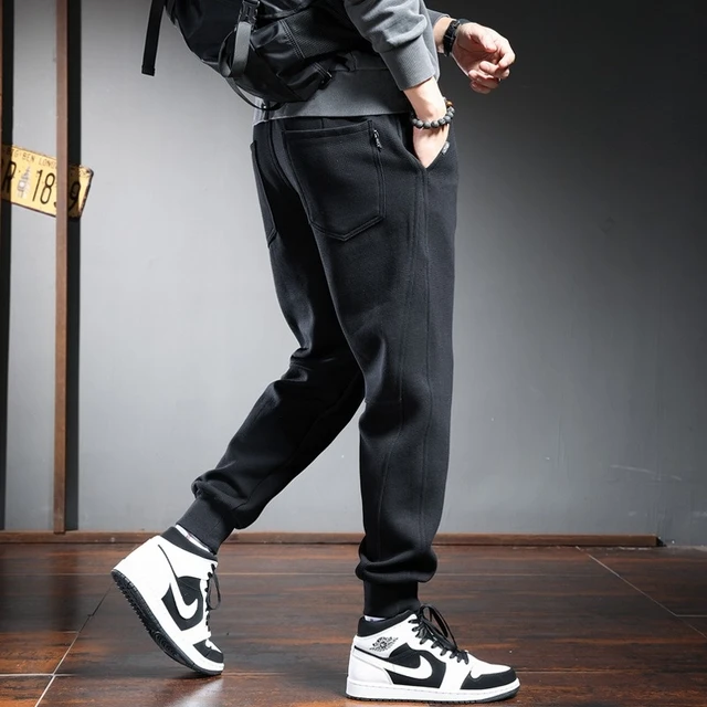 Black Sweatpants Fashion Men Casual Baggy Sweat Pants Streetwear