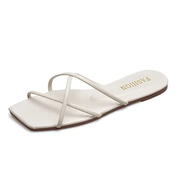 Double Toe Flip-flops Women 2025 Summer New Designer Slipper Shoes Female Casual Flat Fashion Causal Big Size Slippers Ladies