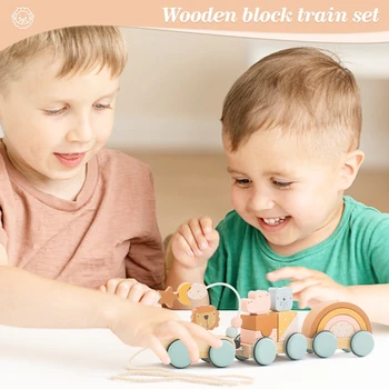 Train Building Block Toy - Wooden Toys 5