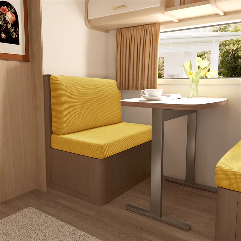 2Pcs/set Stretch RV Dinette Cushions Covers Jacquard Couch Cover Booth Seat Slipcovers RV Camper Car Bench Backrest Cover Decor 3