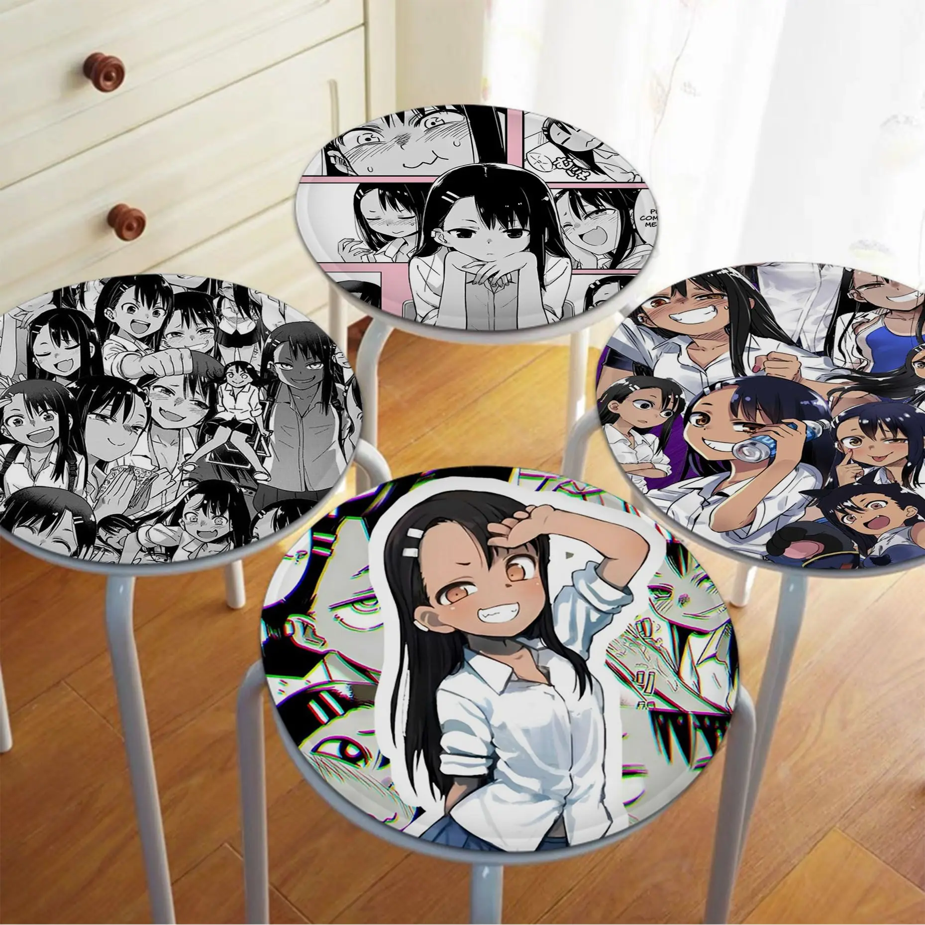 

Don't Toy With Me, Miss Nagatoro Round Plush Cushion Home Back Cushion Soft Comfortable 50x50cm Chair Mat Pad