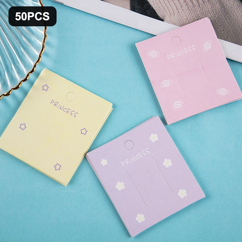 50Pcs Blank Hair Clip Paper Cards Hair Accessor Jewelry Display Card Fashion Hair Clip Holder Packaging Headwear Card  7*7CM 