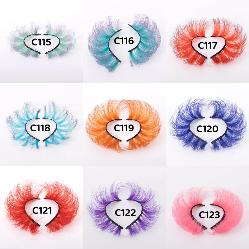 

Red Green Blue Purple full Color Eyelash Extension Individual Faux Mink lashes colored Lashes Makeup Tool for party popular lash