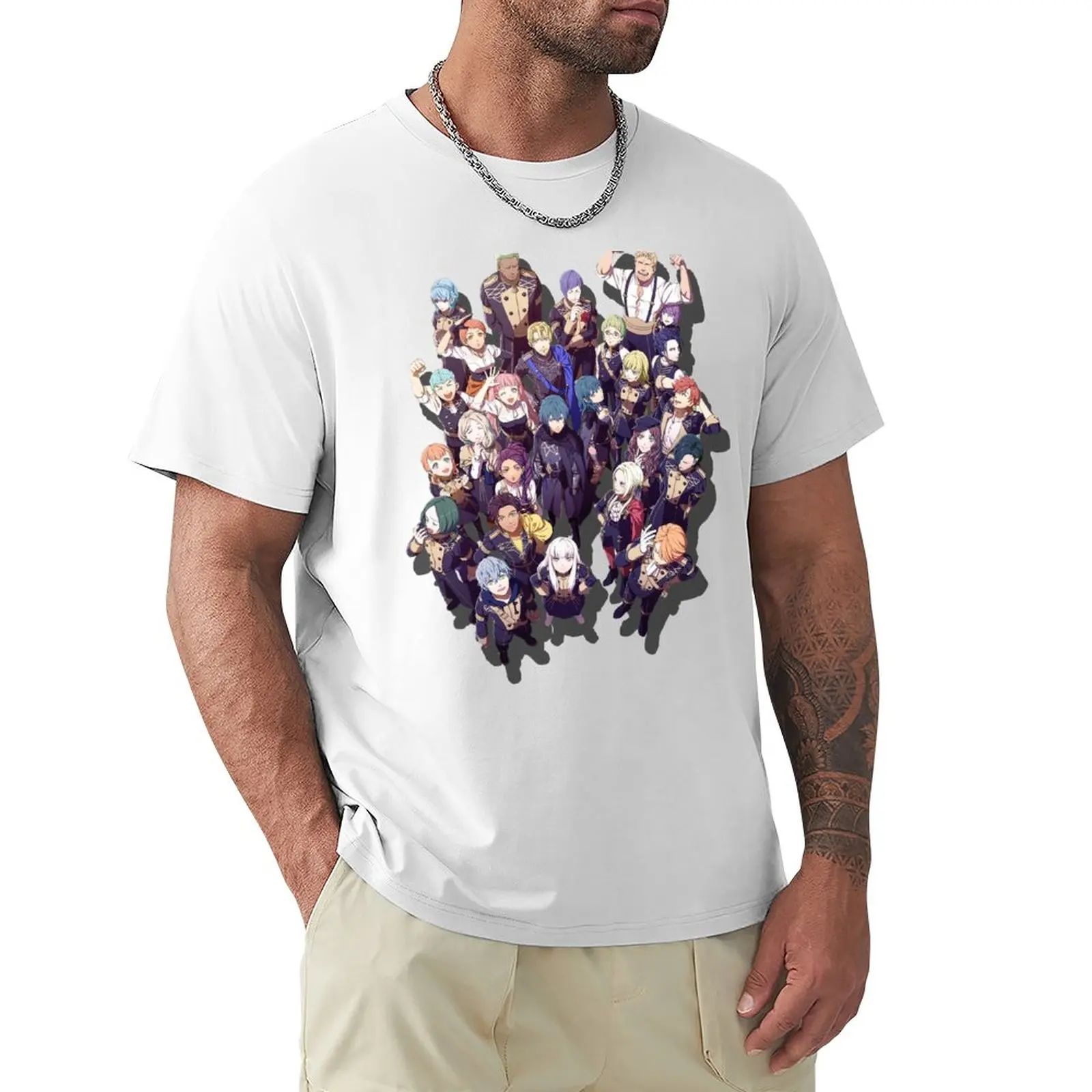 Emblema Del Fuoco: Tre Case Tutti Gli Studenti Progettano T-Shirt Kawaii Vestiti Uomo Vestiti T-Shirt Magliette Slim Fit T-Shirt Per Uomo