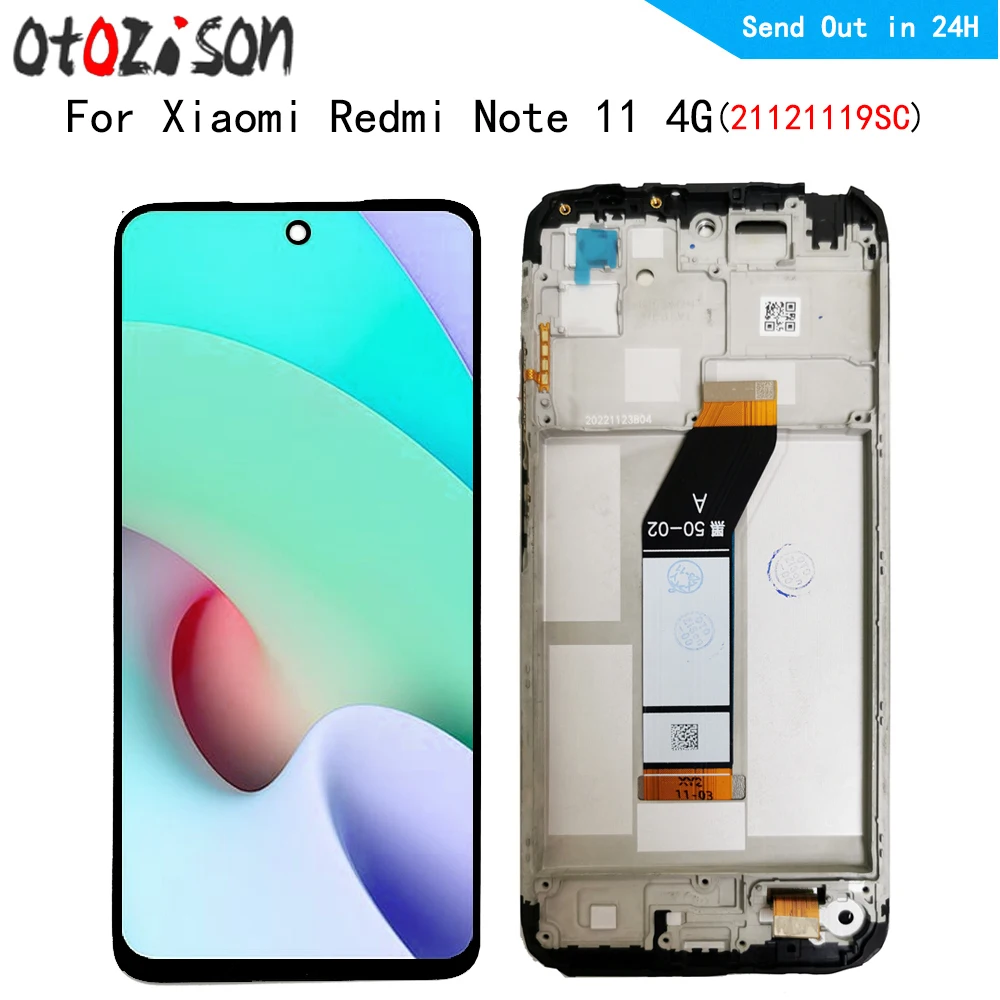 

6.5" LCD For Xiaomi Redmi Note 11 4G 21121119SC LCD Display+Touch Panel Screen Digitizer with Frame Assembly