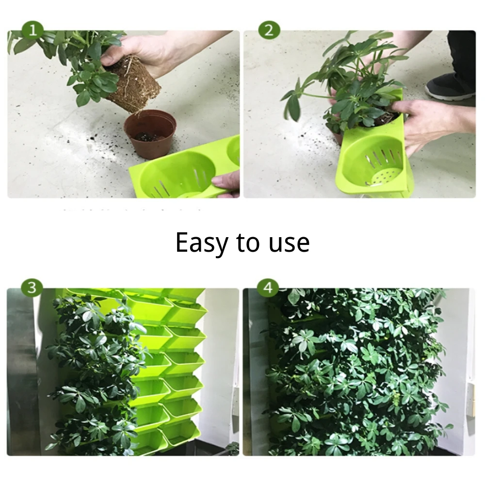Description Picture 5 of item1Pc Stackable Wall Planter Garden Plastic Pots Self Watering Flower Pot Wall Hanging Vertical Succulents Plant Bonsai Pot Home
