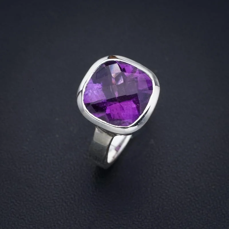 

StarGems Amethyst Handmade 925 Sterling Silver Ring 6.25 F2917