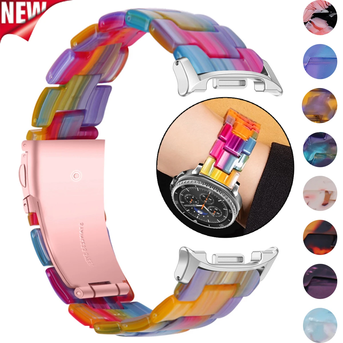Luxury Transparent Resin Strap - Premium Link Bracelet