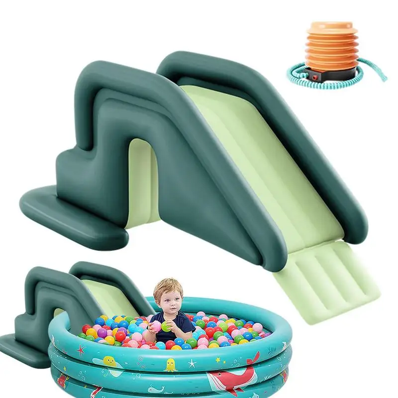 Inflatable Swimming Pool Slide Thick Sunshade Shed Slide Swimming Pool Children Adults Use Foldable Folding Send Air Pump inflatable play tent