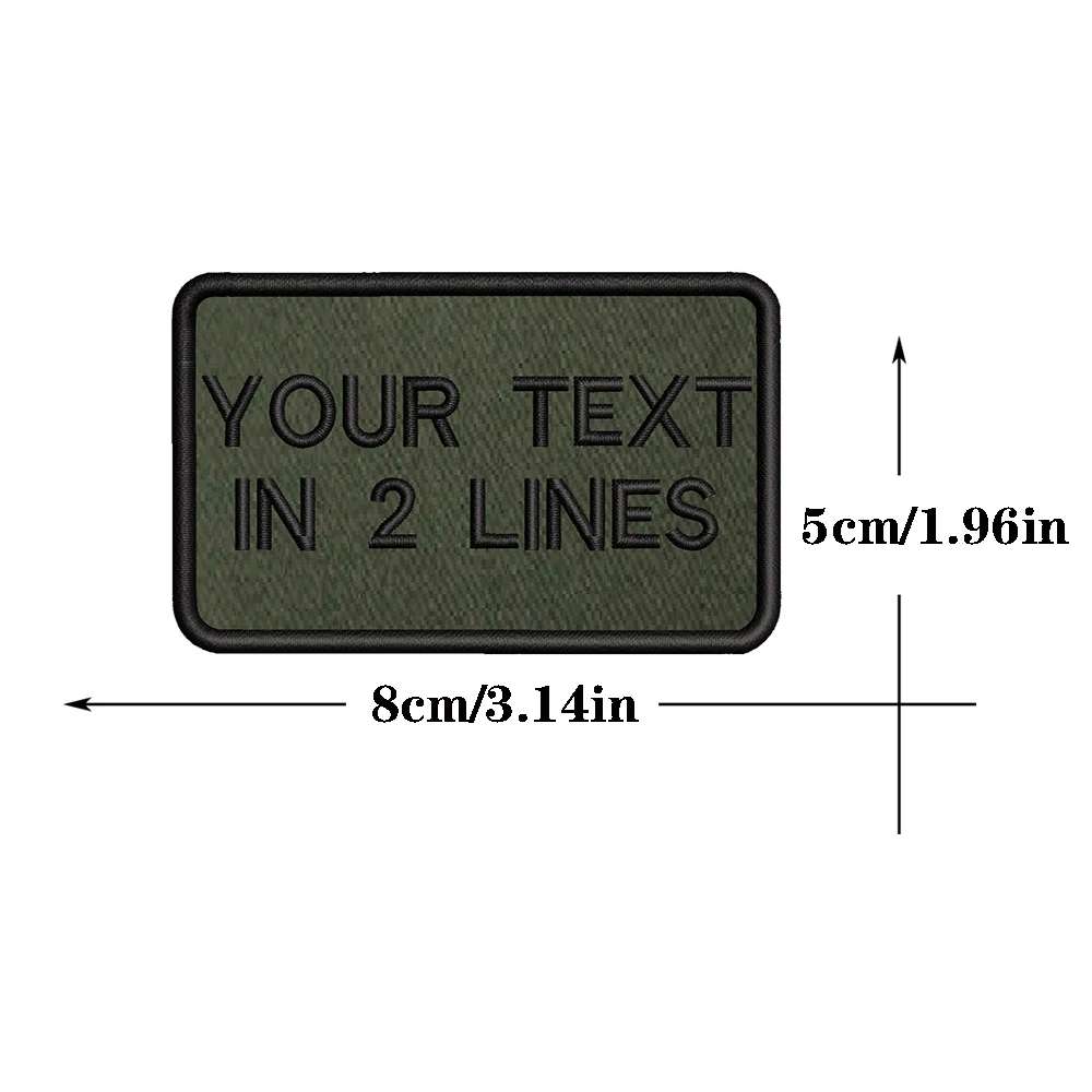 Custom Name Patches 8X5cm Army Green Background Embroidery Stripes Badge Iron On Or