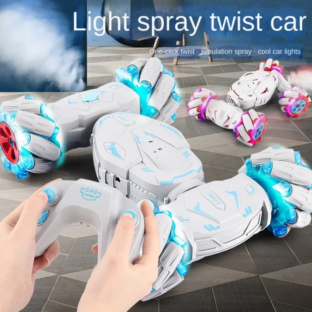 Alomejor Coche Acrobático Teledirigido Con Control Por Gestos – 2.4 GHz, Luces LED En Ruedas, Adecuado Para Todo Terreno, Verde/Naranja