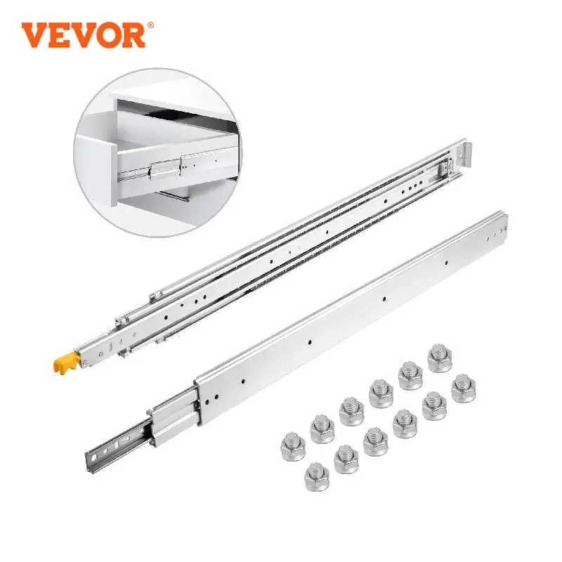 VEVOR Guías para Cajones 61 cm, Rieles para Cajones 227 kg, Carriles para  Cajones Correderas para Cajones Guías Laterales para Cajones con Rodamiento  de Bolas Guías Telescópicas para Cajones Plata