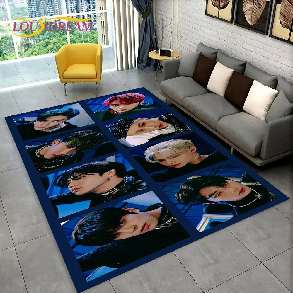 

Stray Kids Kpop Singer Star Area Rug,Carpet Rug for Living Room Bedroom Sofa Doormat Decoration, Kids Play Non-slip Floor Mat