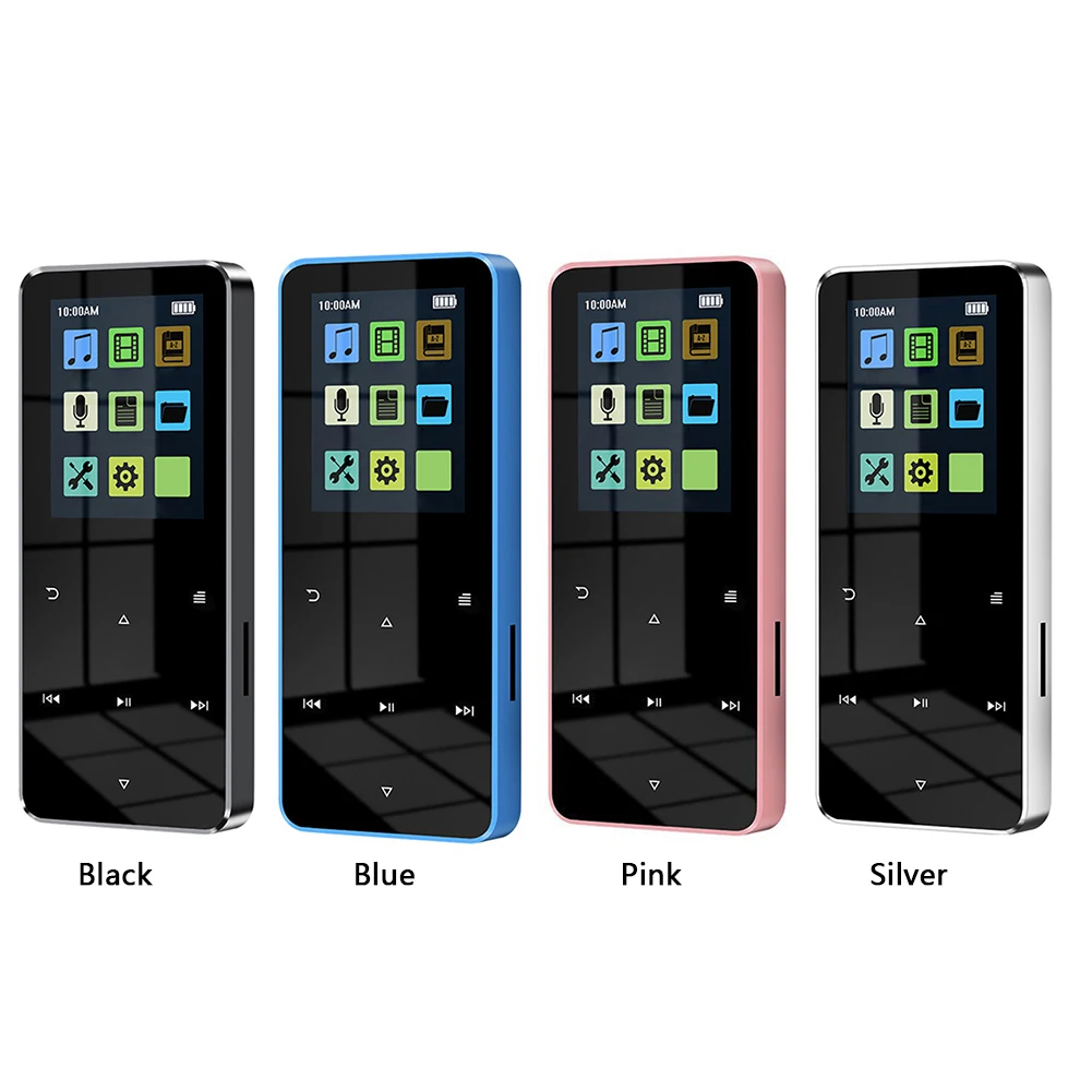 Bluetooth-compatible 5.0 MP3 Player Walkman Touch Screen Music Player USB 2.0 3.5mm Jack with E-book Recording Built-in Speaker music player mini media player