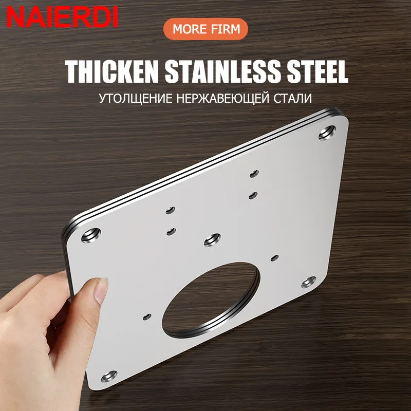 Stainless Steel Hinge Repair Plate For Furniture Cabinet Door Panel Connection Plastic Hardware Accessories cabinet hinge