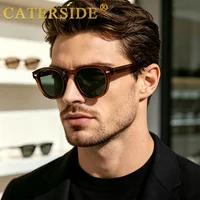 Lunettes de soleil rondes rétro CATERSIDE pour hommes, style punk, avec branches en acétate de propylène, lunettes de luxe pour femmes, sport, loisirs, fête, protection UV400 3