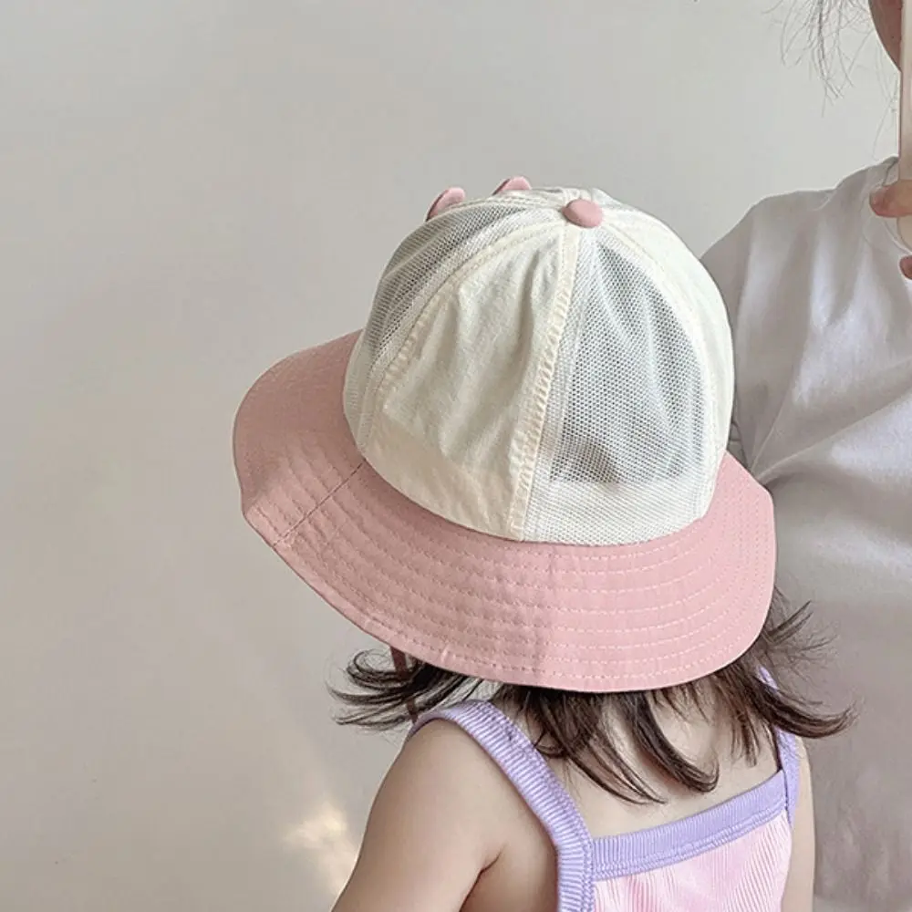 Soft Breathable Kids Sun Hat Quick-dry Rabbit Cartoon Bucket Cap Anti UV Mesh Children Fisherman Hat Boys Girls