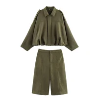Women High waisted Casual Shorts And Fashion Loose Long Sleeve Jackets Coats Female Two Piece Sets Women Outfit - Image 6