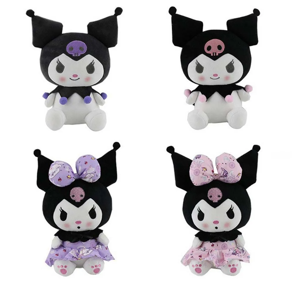 

Кавайные плюшевые игрушки Sanrio Kuromi, 25 см, кукла маленького дьявола, мультяшная Аниме Кукла, мягкая подушка в стиле Лолиты, мягкая подушка, подарок для детей на день рождения