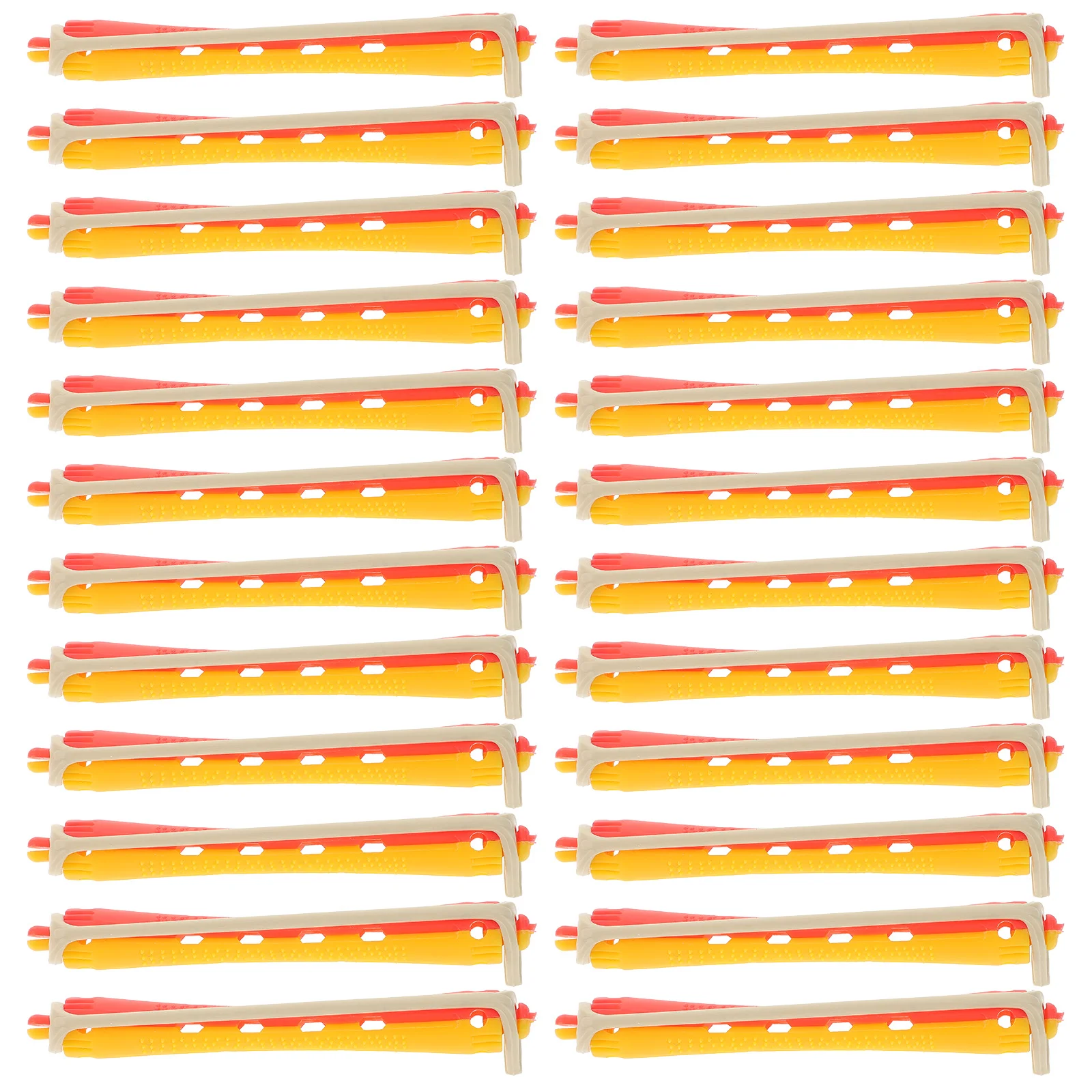 

24 Pcs Hollow Roll with Rubber Band Hair Rods Rollers Styling Tools Natural Perm Kit for Short Plastic Man