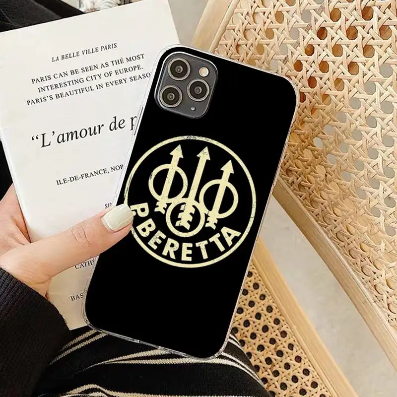 Gun Beretta Phone Case for iPhone 11 12 13 Mini Pro Max 8 7 6 6S Plus X 5 SE 2020 XR XS Case shell cute iphone 12 pro max cases