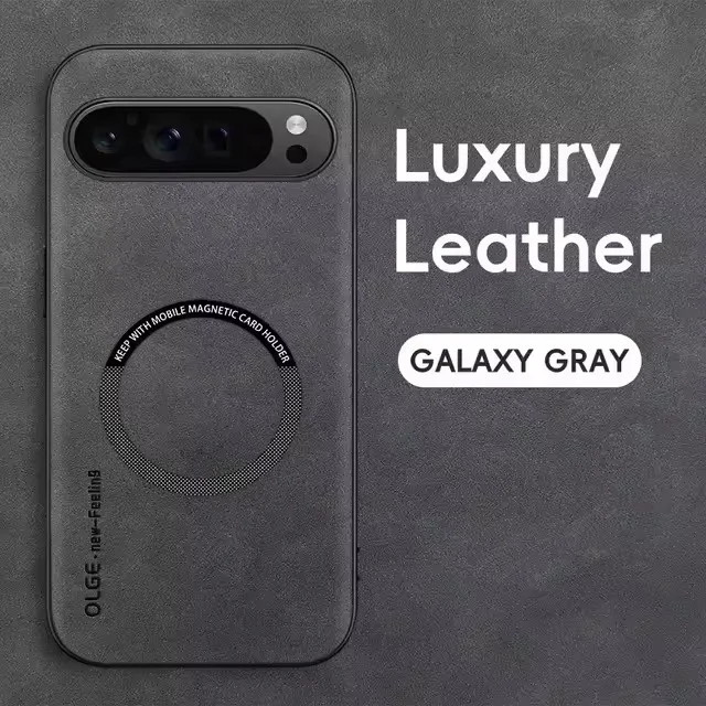 Magnetic Leather Shockproof Phone Case with MagSafe Functionality
