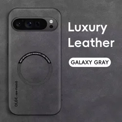 Magnetic Leather Shockproof Phone Case with MagSafe Functionality - Google Pixel 9 Pro XL (Gray)