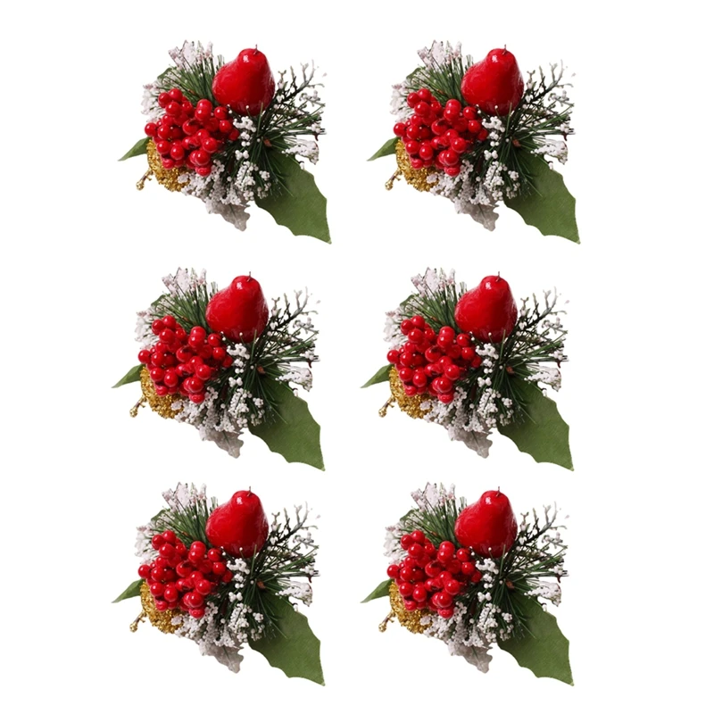 

Tablecloth Ring Napkin Ring Tablecloth Napkin Ring Christmas Table Decoration Christmas Ping An Fruit Napkin Buckle(Pear)