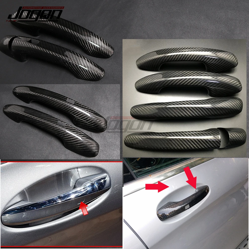 JOGON Carbon Fiber Exterior Door Handle Cover Trim For Mercedes Benz C