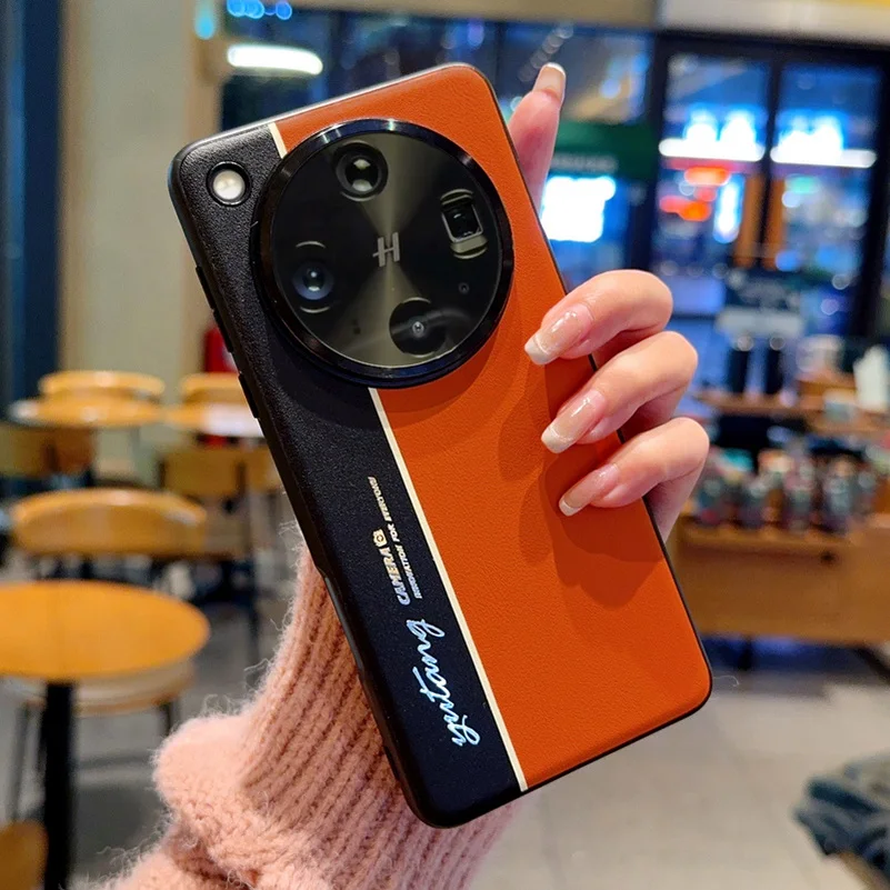 Night Lightning Fluorescent Dual-Pigment Leather Case with Lens Protector