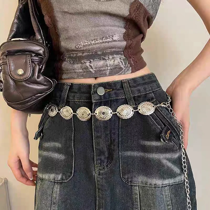 Silberner Retro-Taillengürtel, Metallkettengürtel für Damen, Neuer Vielseitiger Sommer-Accessoire für Röcke und Hosen, Dünner Ledergürtel im Trend – Detail 17