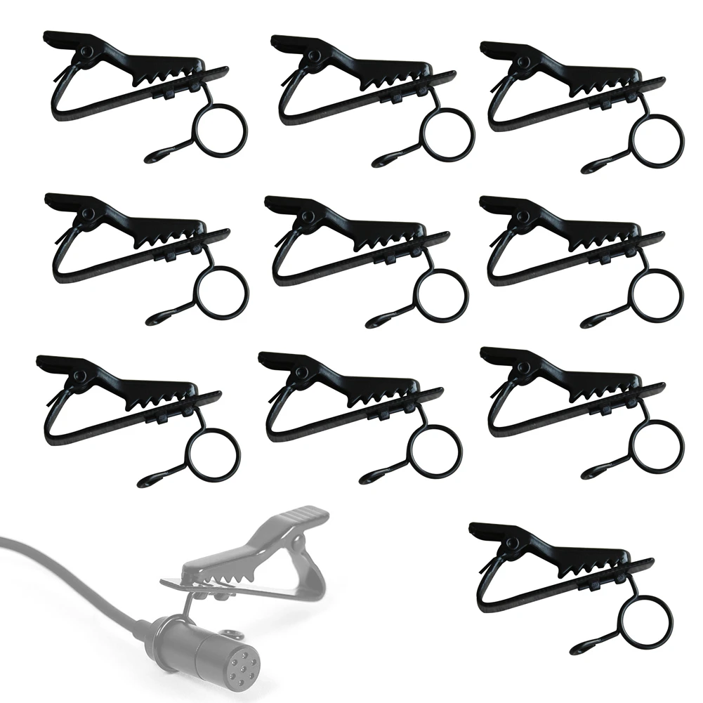 

10Pcs Microphone Iron Clip Tie Protable Lavalier Lapel Tie Clip Microphones Holder Mount Clamp Collar Clip Accessories