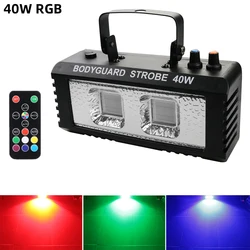 RGB White Disco Strobe Lights with Remote Control and Sound Activation - UK Plug (40W RGB)