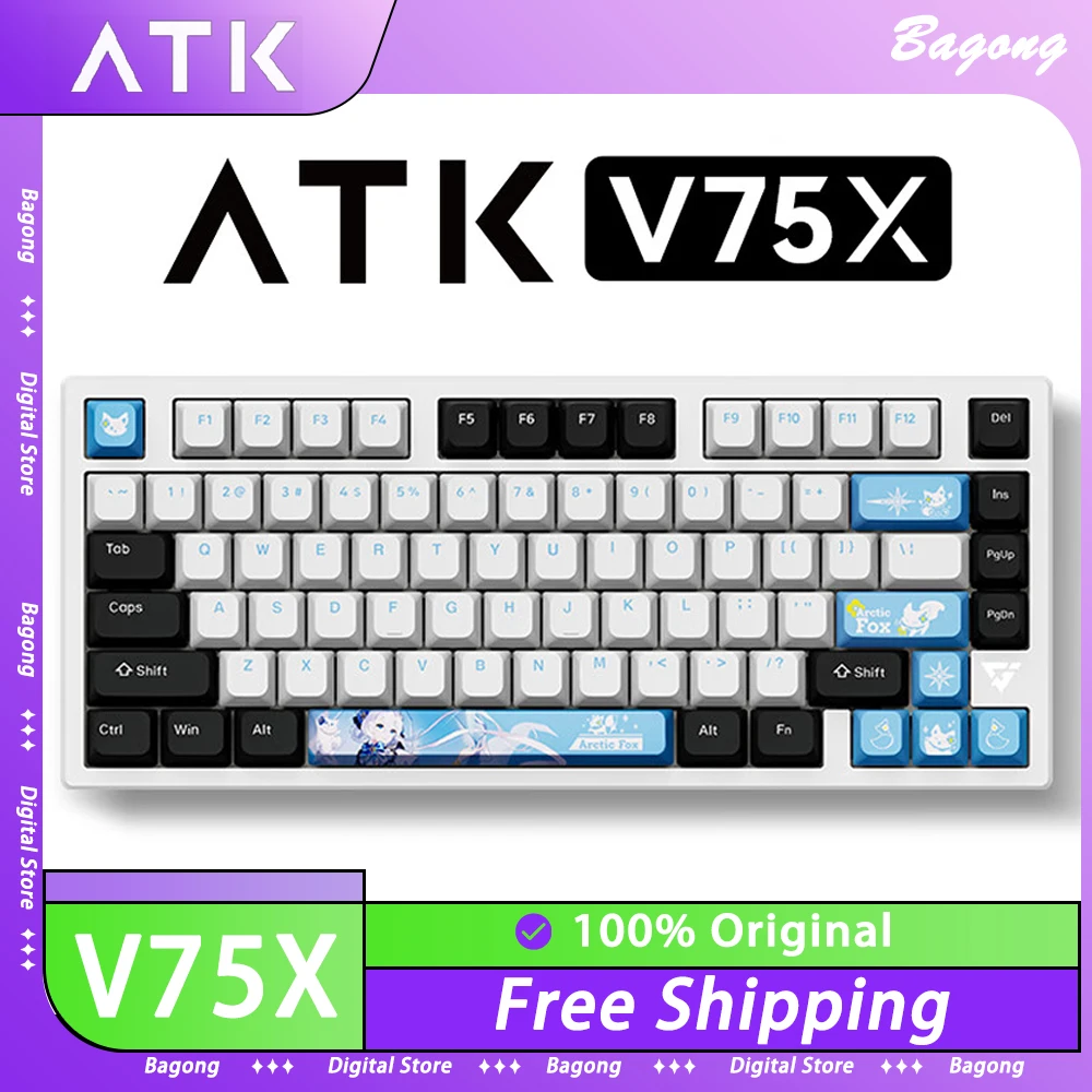 

ATK VXE V75X Mechanical Keyboard Aluminium Alloy Smart SPEED X Quick Trigger Three Mode Wireless Gaming Keyboard Hot Swap RGB