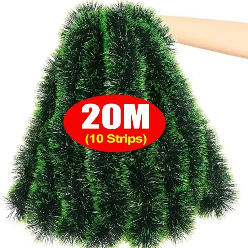 thumbnail image 1 of Christmas Green Cane Ribbons Garland DIY Xmas Tree Ornaments Green Cane Ribbons Wreath Hanging Pendents Navidad Party Decoration, 1 of 5