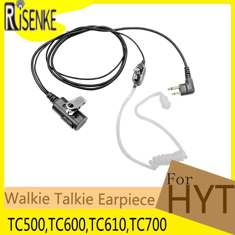 Risenke-Two Way Radio Walkie Talkie Accessories, Earpiece Headset, Great Pair of the Big PTT for HYT TC500 TC600 TC610 TC700 risenke two way radio walkie talkie earpiece headset for hyt tc600 tc610 tc620 tc700 pd502 pd508 pd562 tc500 tc508 tc518