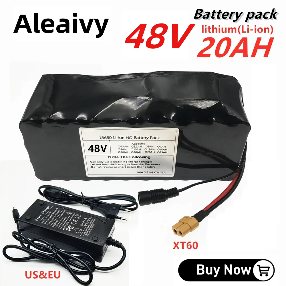 

Ebike 48v Battery pack 20Ah 1000w 13S3P 18650 Lithium-ion Battery for 54.6v Electric Bicycle Scooter with BMS Discharge+Charger