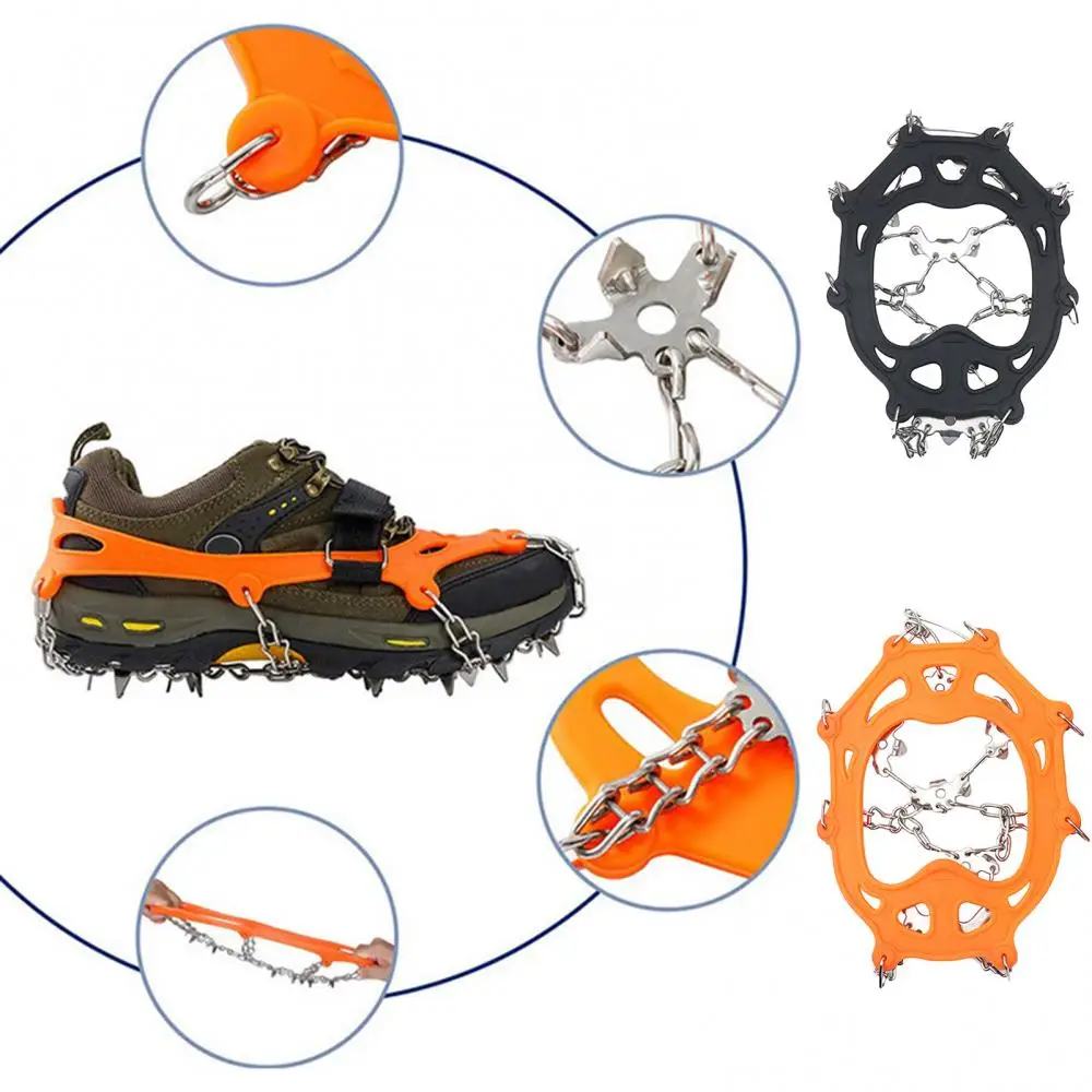 

1 Pair Anti Slip 19 Spike Ice Cleat Crampon Shoe Covers for Walking Climbing