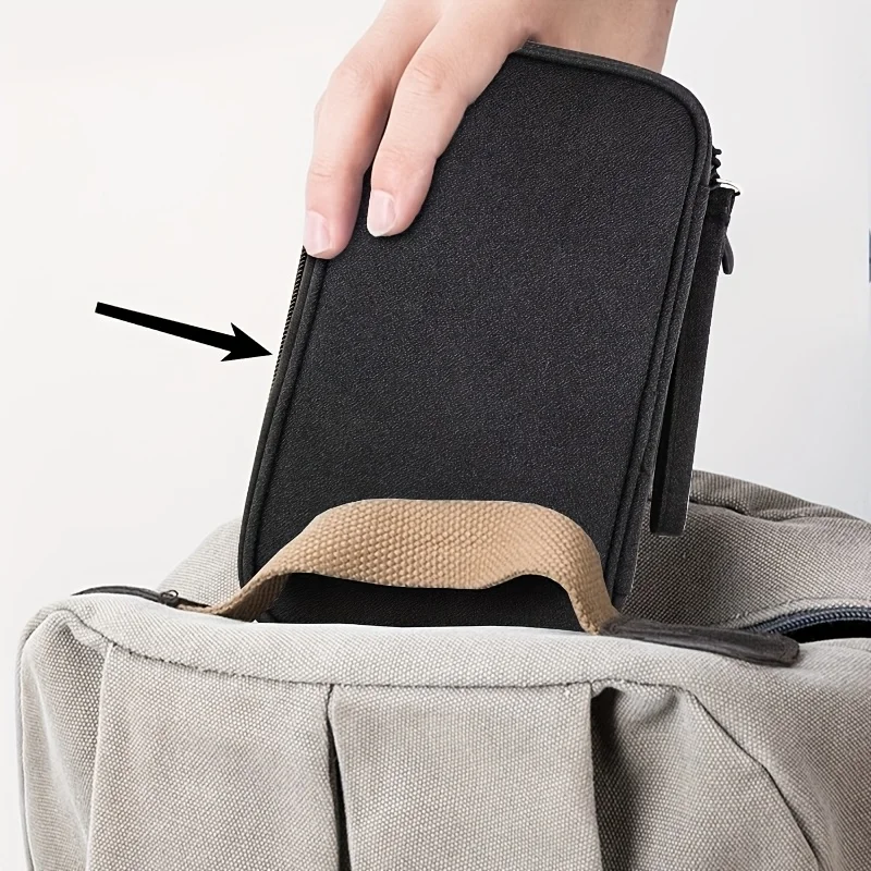 Borsa organizer da viaggio, custodia multi-tasca, adatta per articoli da toeletta, accessori cosmetici e cavi elettronici - immagine 5