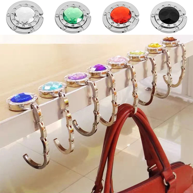 Metal Crystal Table Handbag Hook Non Slip Purse Holder