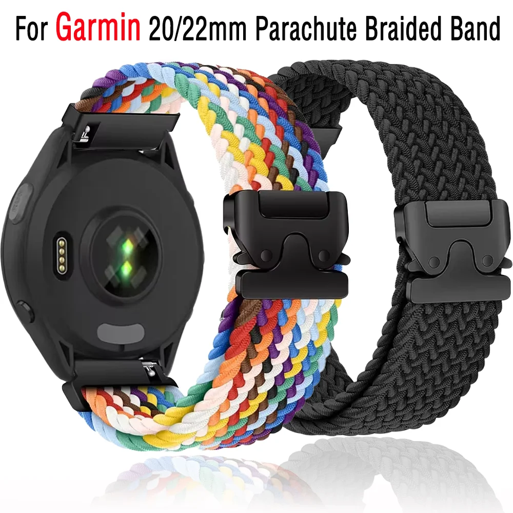Enhanced Braided Nylon Sport Watch Band - 20/22mm Adjustable Strap