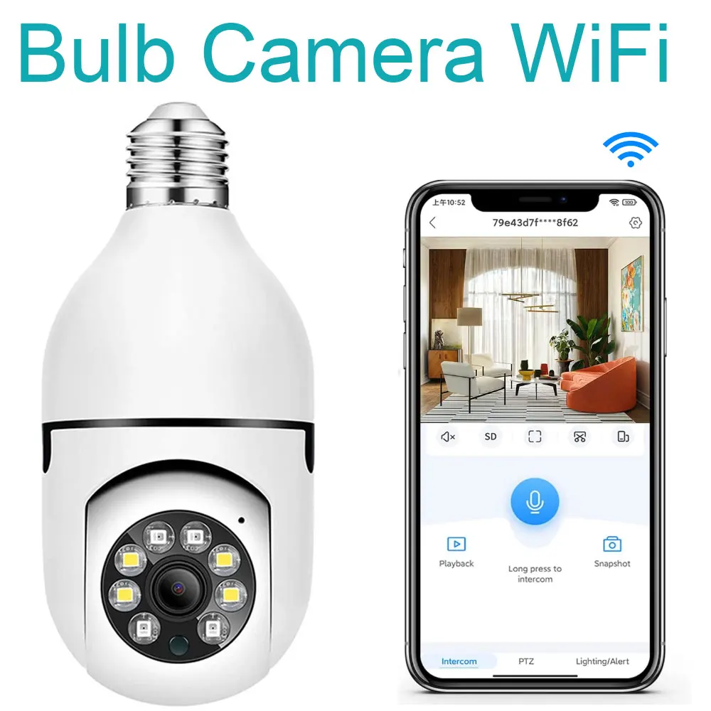 IP 3MP E27 Bulb Camera WiFi Baby Monitor  Auto Tracking Indoor Video Surveillance Smart Home Security Protection Videcam CCTV 4G alexa google ip wifi 5g baby monitor 4mp video surveillance mini indoor cctv security ai tracking audio video protection camera