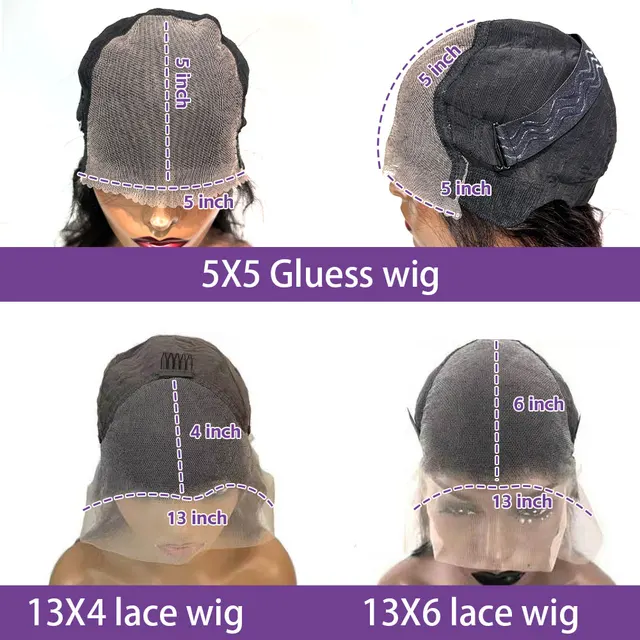 250 Density 13x4 13x6 HD Transparent Lace Frontal Wig Brazilian Wigs Human Hair 5x5 Gluess Wig Bone Straight Hair For Women